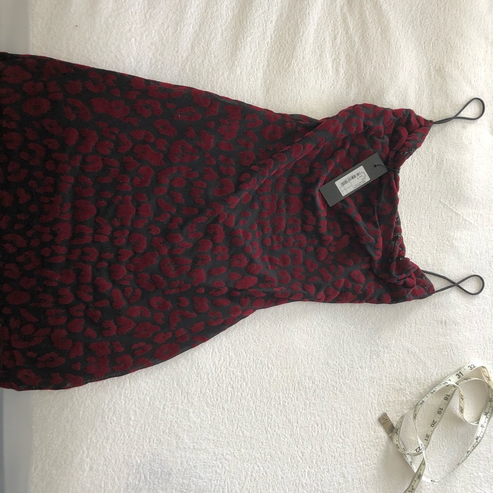 Motel Rocks Becky Cowl Dress in Red Leopard Net - Picture 4 of 5